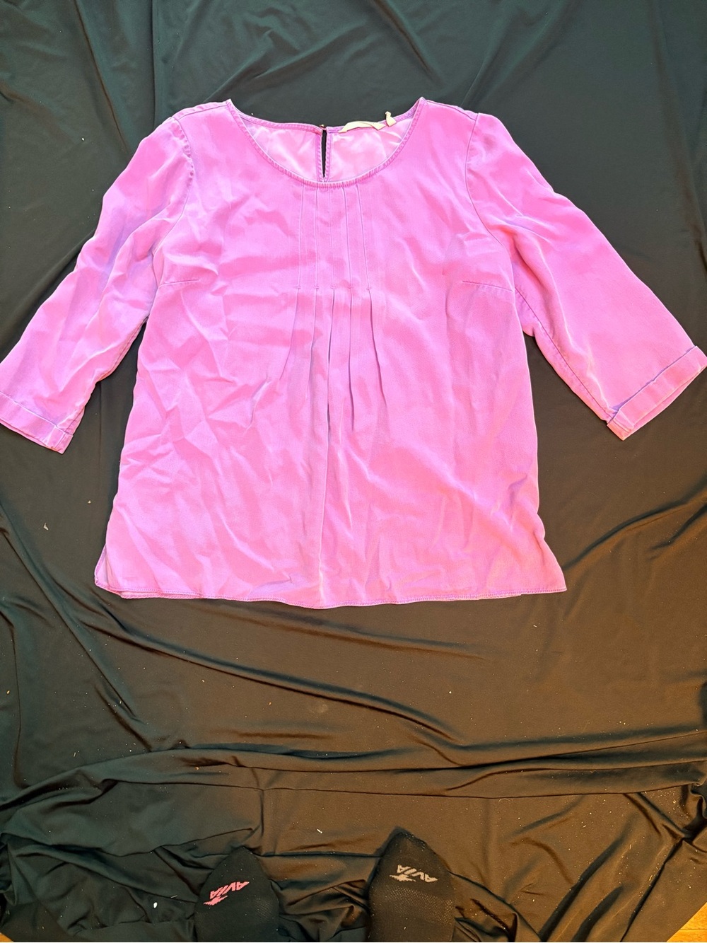 Soft Surroundings light purple Pleated Front Blouse